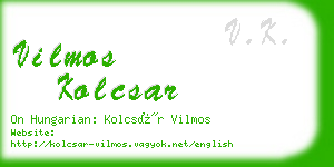 vilmos kolcsar business card